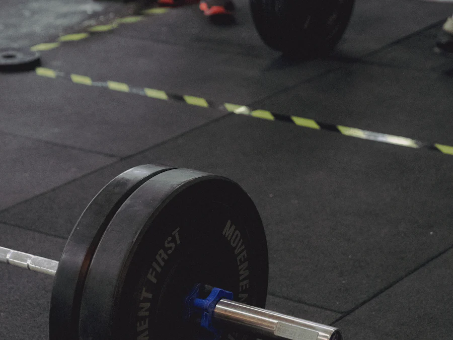 Material de entrenamiento preparado en un gimnasio